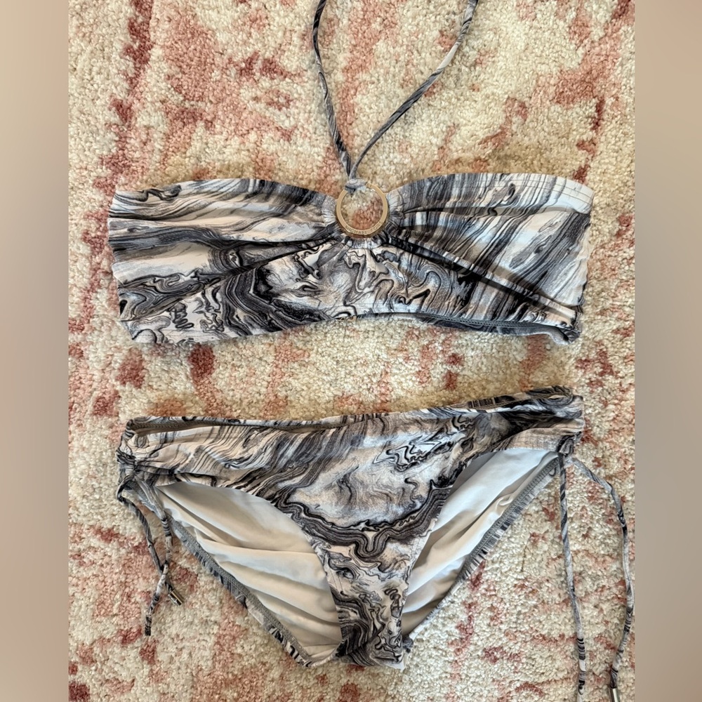 MICHAEL Michael Kors Black and White Swirl Bikini